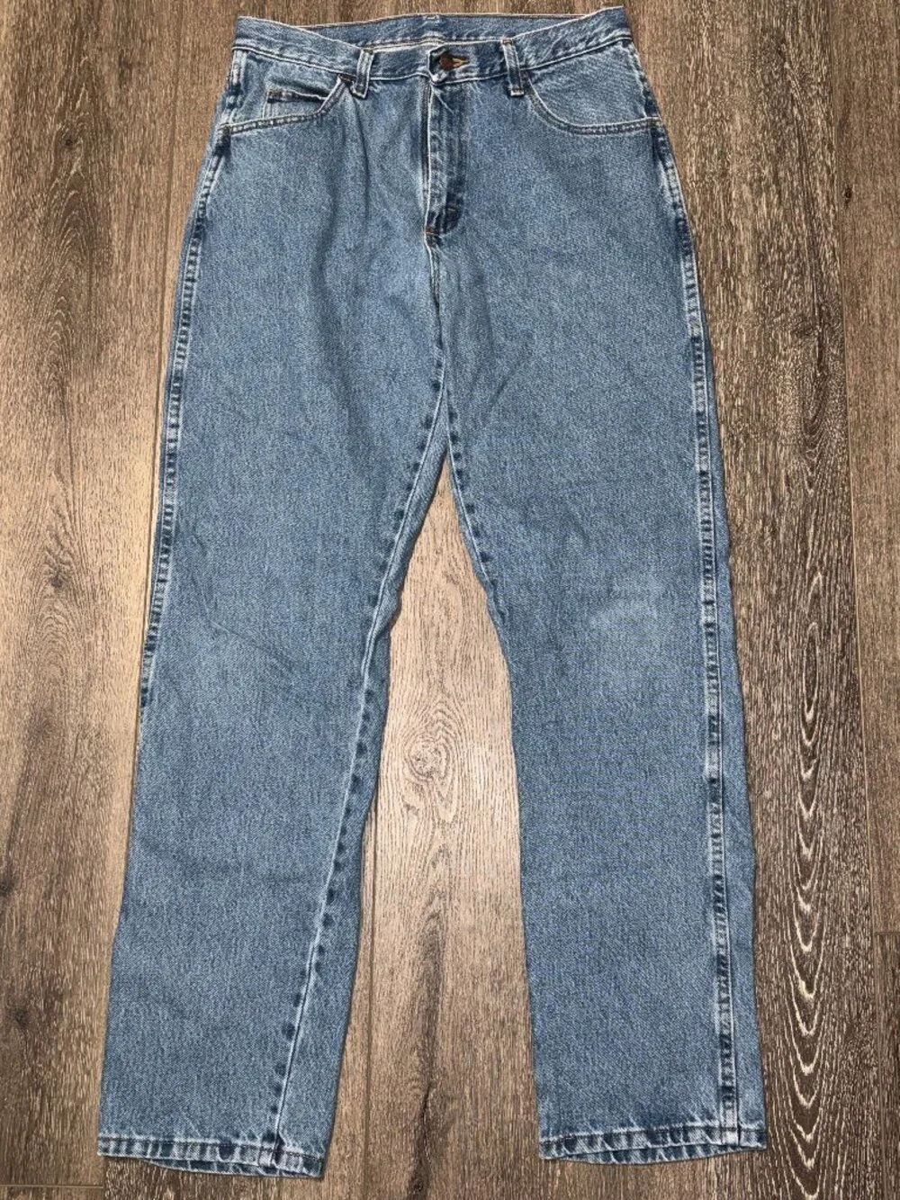 Wrangler Rustler Jeans Mens 32x34 Straight Leg Med Wash Denim Workwear